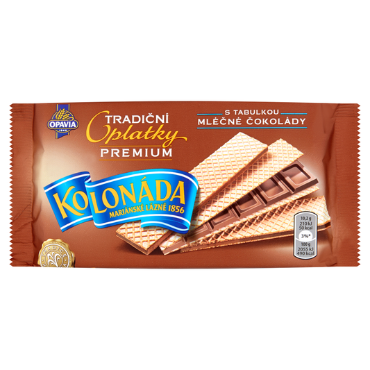 OPAVIA Kolonáda Premium lázeňské oplatky mléčná čokoláda 22 x 92 g