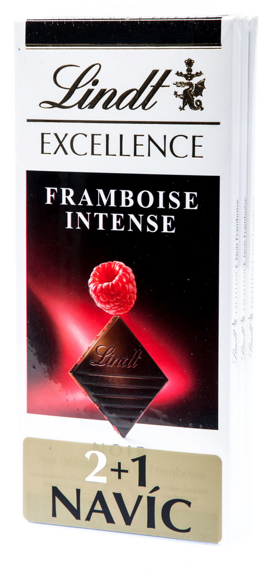 Lindt Excellence Čokoláda Intense malina 3 x 100 g