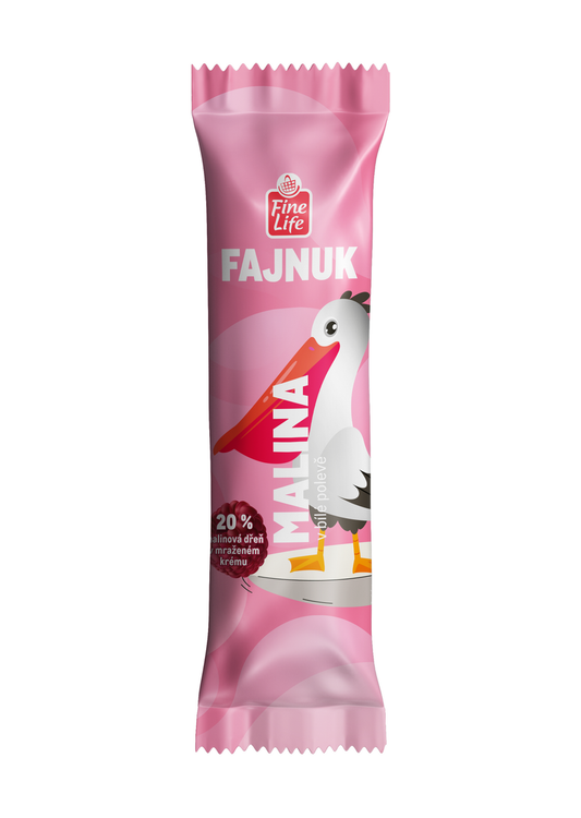 Fine Life Fajnuk malina s bílou polevou mraž. 25 x 50 ml